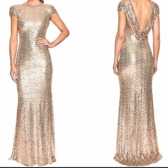 Baby Online Dresses & Skirts - New BABY ONLINE Sequin Gold Cowl Back Gown M